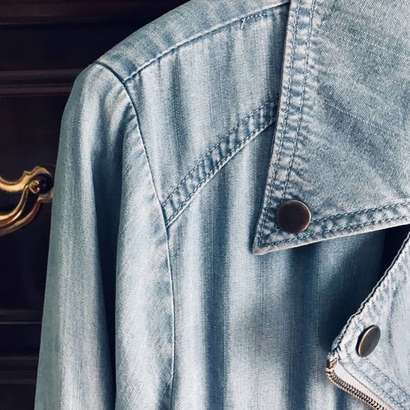 TENCEL Chambray Denim Jacket, Style & Co, Large, Distressed and Soft - Picture 13 of 16